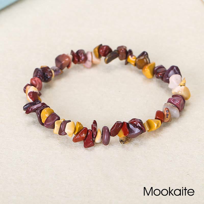 Pulsera calmante de calidez de piedra de cristal de forma irregular natural - Mookaite (circunferencia de la muñeca: 15-16 cm) - image 68