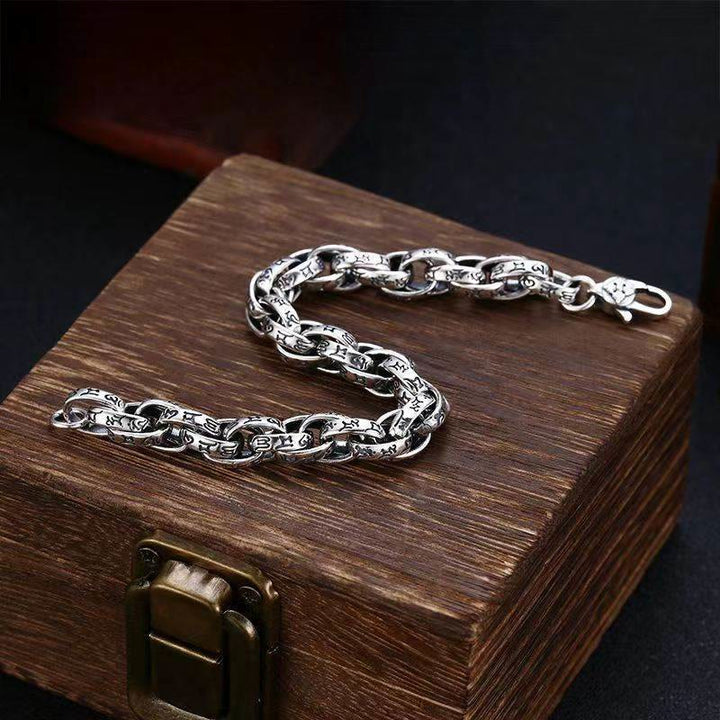 Pulsera de creatividad con amuleto tallado Om Mani Padme Hum tibetano con Buddha Stones