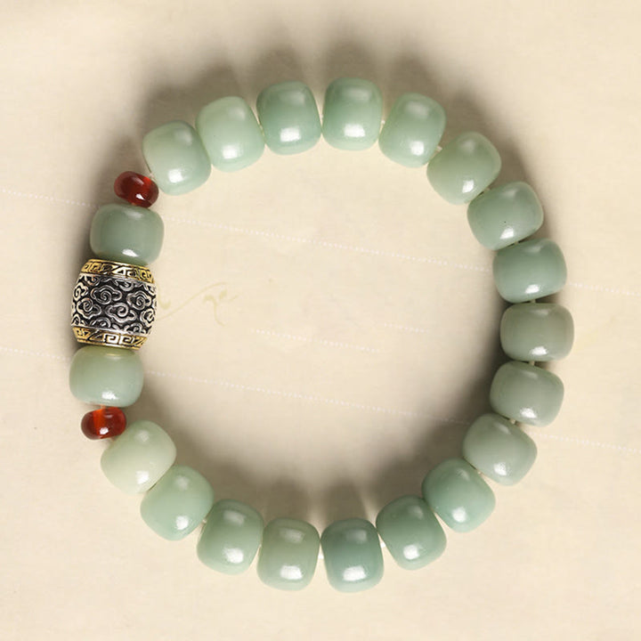 Pulsera de paz con cuentas de carácter Fu de nube auspiciosa de semillas Bodhi de Buddha Stones