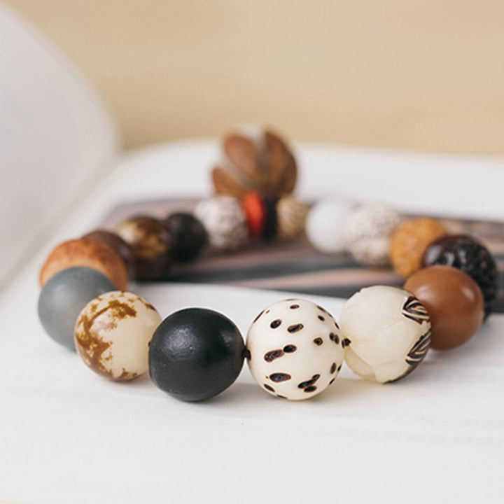 Pulsera Mala de muñeca de la paz de la sabiduría del loto de la semilla de Bodhi