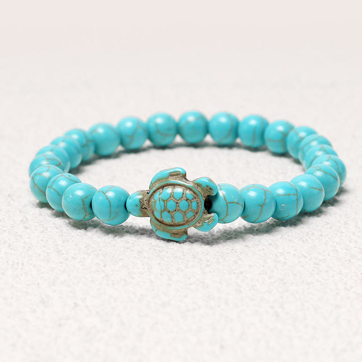 Pulsera de bendición de turquesa de tortuga marina de piedra natural de Buddha Stones