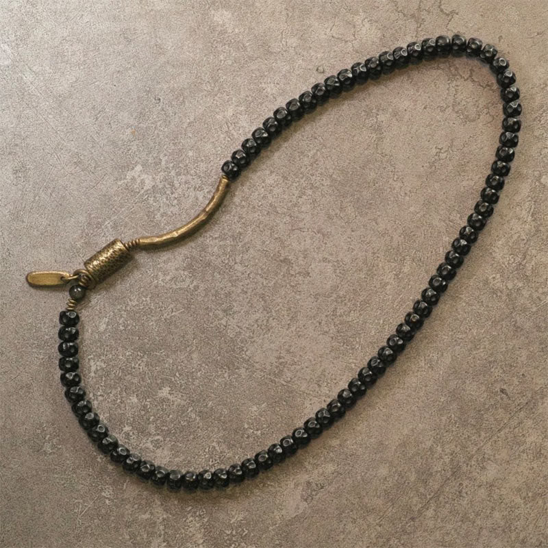 Pulsera de triple vuelta con Buddha Stones, concha de coco retro, latón y cobre. - image 12