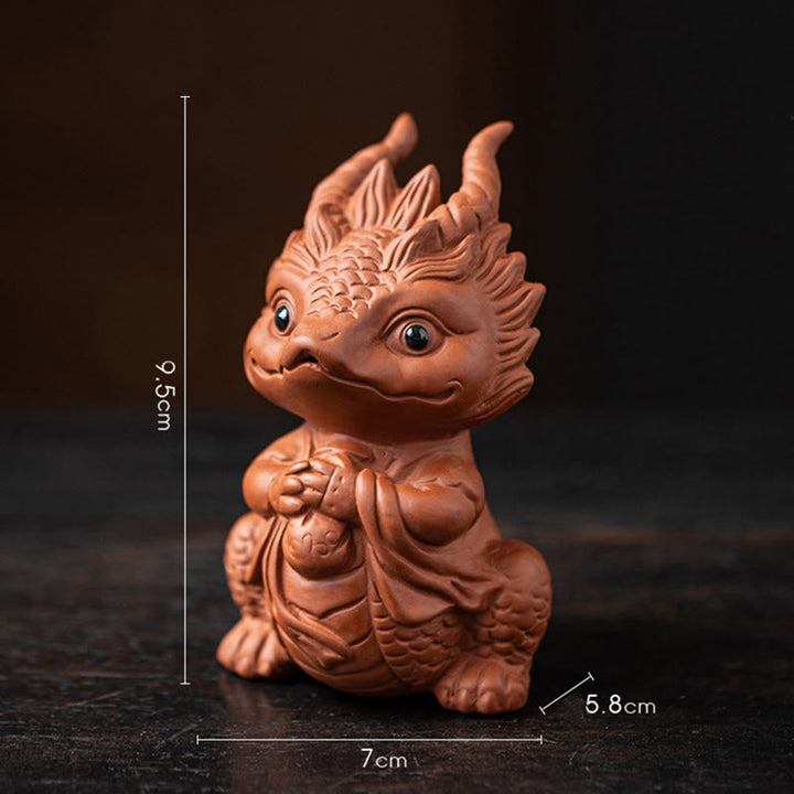 Buddha Stones, dragón de la suerte, riqueza, té, mascota, figura decorativa de arcilla púrpura, decoración