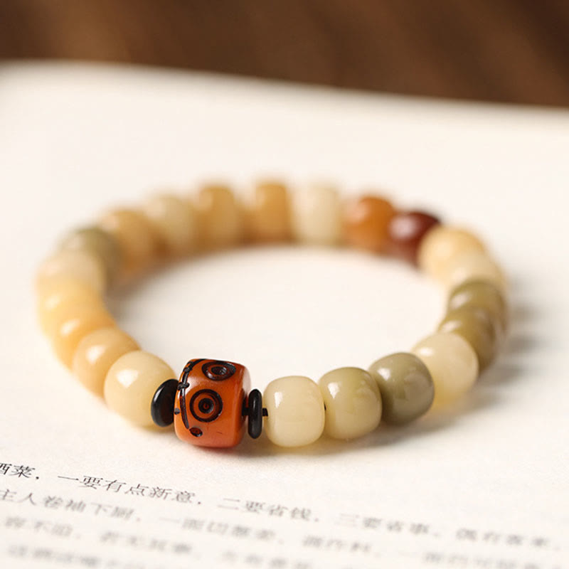 Buddha Stones Semilla Bodhi Natural El Señor del Bosque Cadáver Om Mani Padme Hum Pulsera de Sabiduría