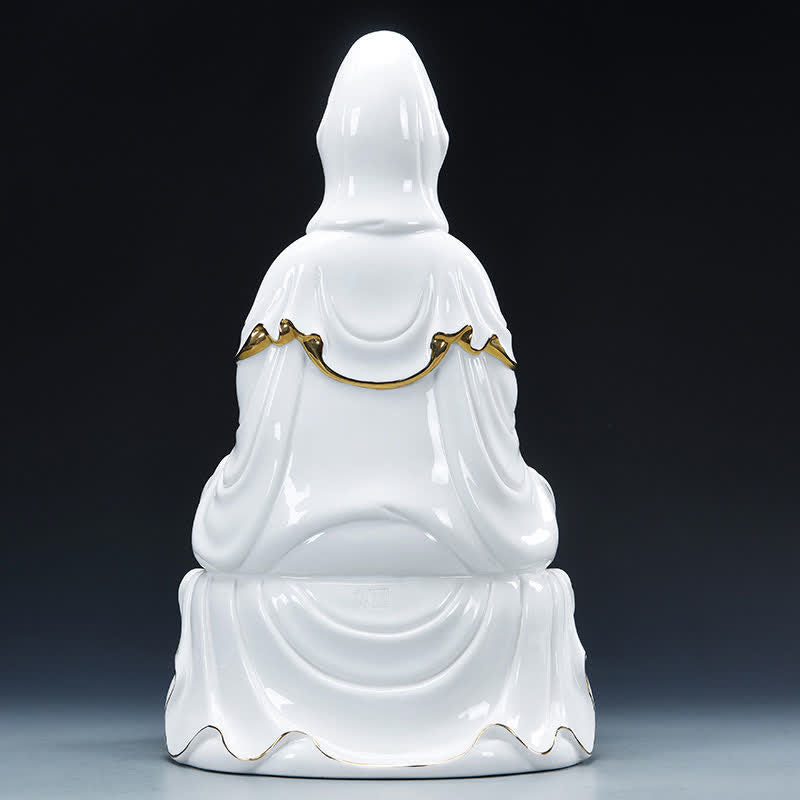 Chenrezig Bodhisattva Avalokitesvara Éxito Estatua de cerámica Decoración del hogar - image 6