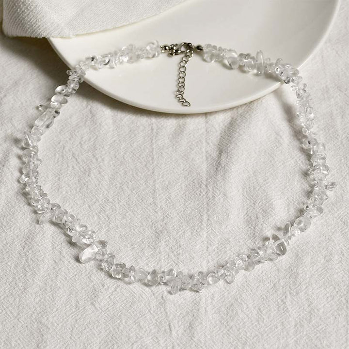 Collar de la suerte con piedras de cristal natural de Buddha Stones - Cristal blanco - image 9