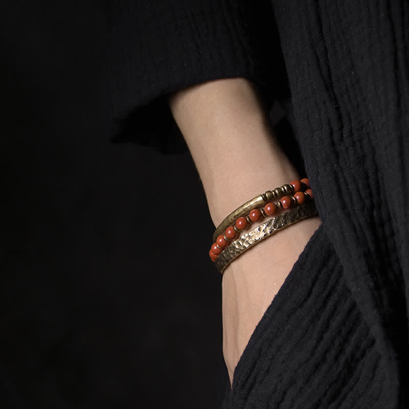 Brazalete de cobre con diseño simple de Buddha Stones
