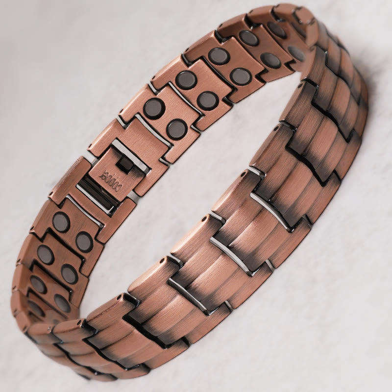 Brazalete de pulsera de cobre sólido magnético vintage - image 0