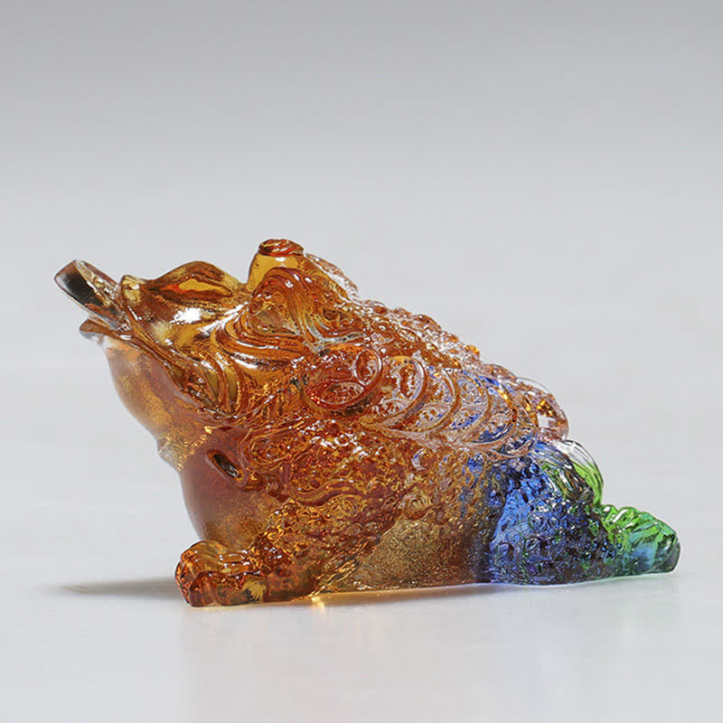 Feng Shui Rana hecha a mano Liuli Crystal Art Piece Riqueza Decoración de la Oficina del Hogar