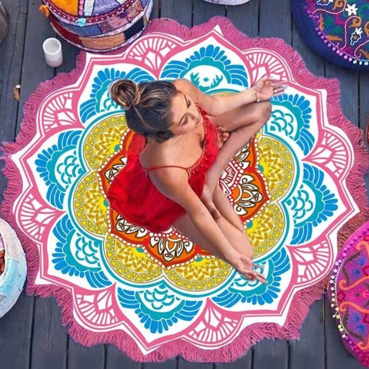 Decoración de estera de armonía con Mandala tibetano de Buddha Stones
