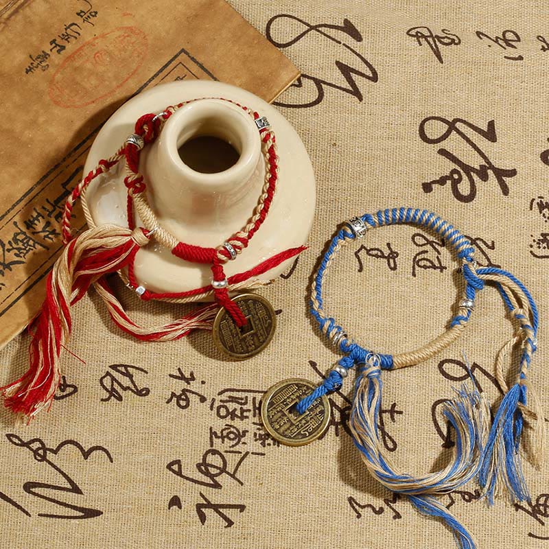 Pulsera trenzada hecha a mano con Buddha Stones, fantasmas de montaña, gastar dinero, riqueza y prosperidad