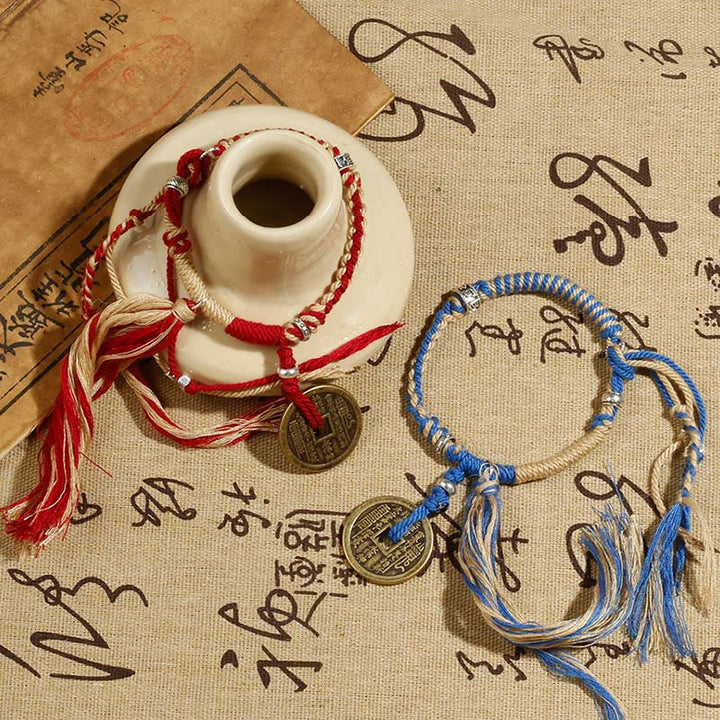 Pulsera trenzada hecha a mano con Buddha Stones, fantasmas de montaña, gastar dinero, riqueza y prosperidad