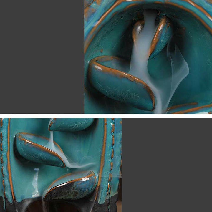 Quemador de incienso de fuente de humo de reflujo curativo de cerámica de Cactus - image 4