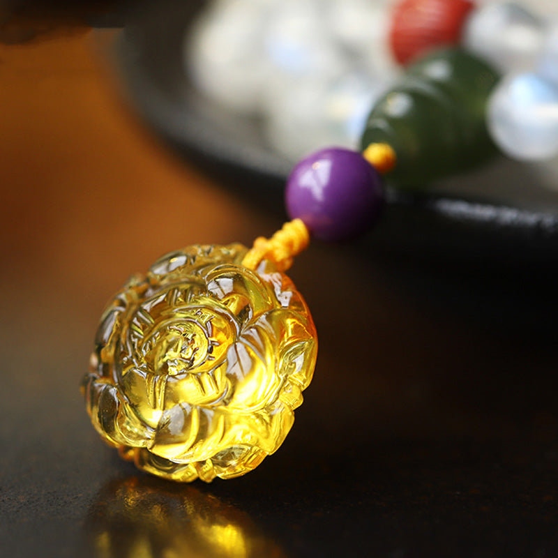 Buddha Stones 108 cuentas Mala piedra lunar ámbar loto turquesa pulsera curativa de cristal