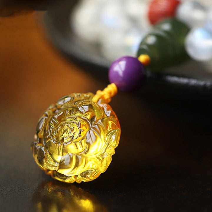 Buddha Stones 108 cuentas Mala piedra lunar ámbar loto turquesa pulsera curativa de cristal