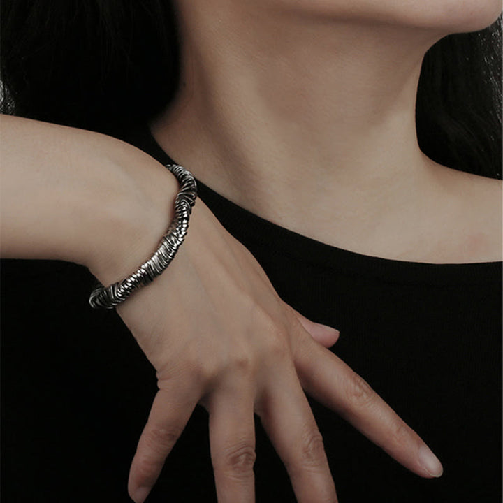 Pulsera de cadena curativa de riqueza con diseño trenzado vintage de plata de ley 925 con Buddha Stones - image 9
