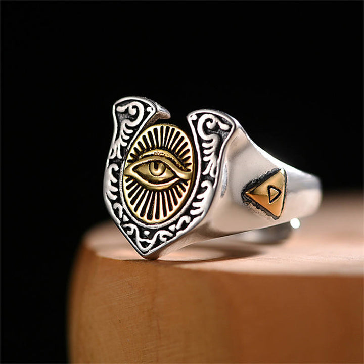 Anillo ajustable de cobre con protección curativa del Ojo de Horus