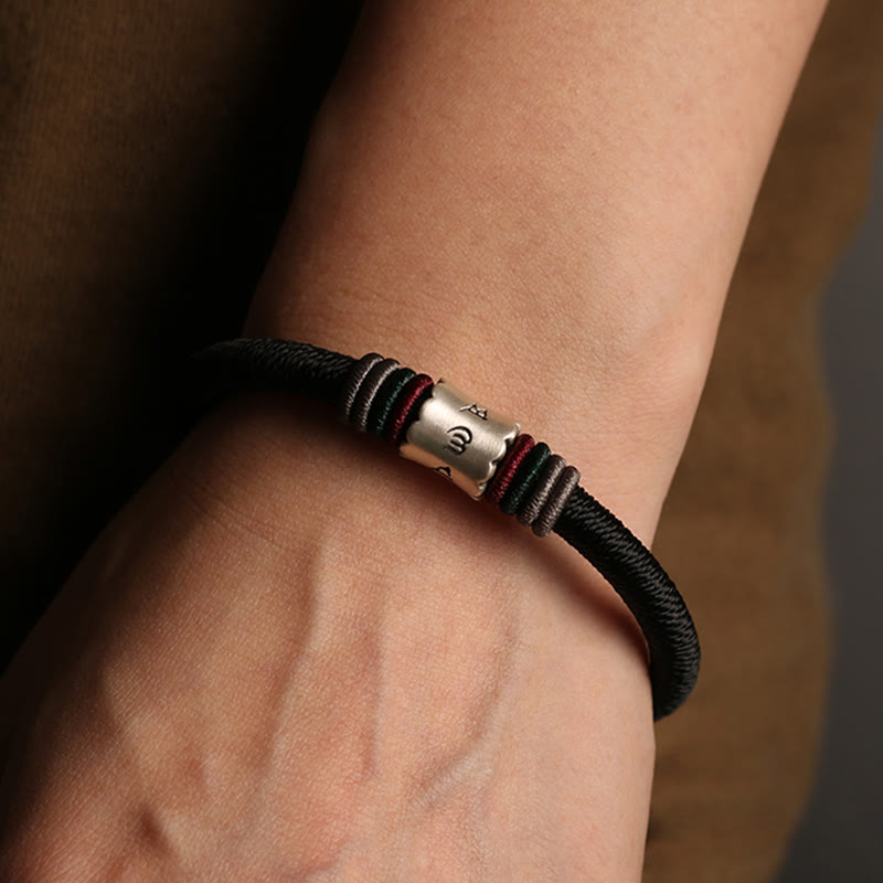 Pulsera con hebilla magnética de plata de ley 999 con Buddha Stones Om Mani Padme Hum Peace