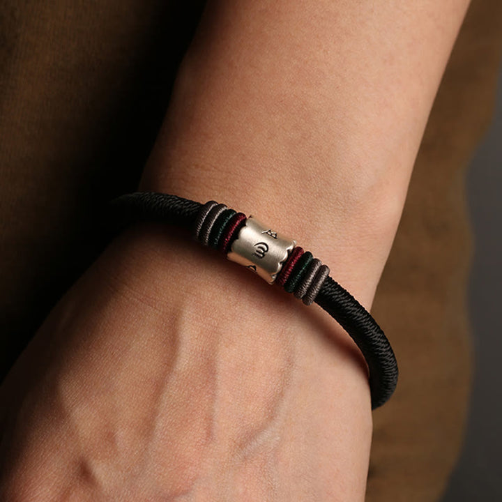 Pulsera con hebilla magnética de plata de ley 999 con Buddha Stones Om Mani Padme Hum Peace