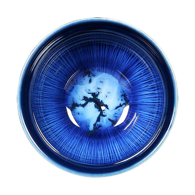 Taza de té de cerámica con cambio de horno de esmalte Jianzhan chino , Buddha Stones, taza de té Tenmoku Kung Fu