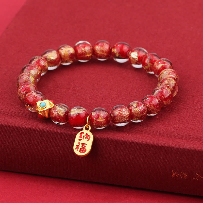 Buddha Stones, incienso tibetano, ceniza, Liuli, cuentas de cristal, Lucky Fortune Fu, pulsera con dijes de personaje