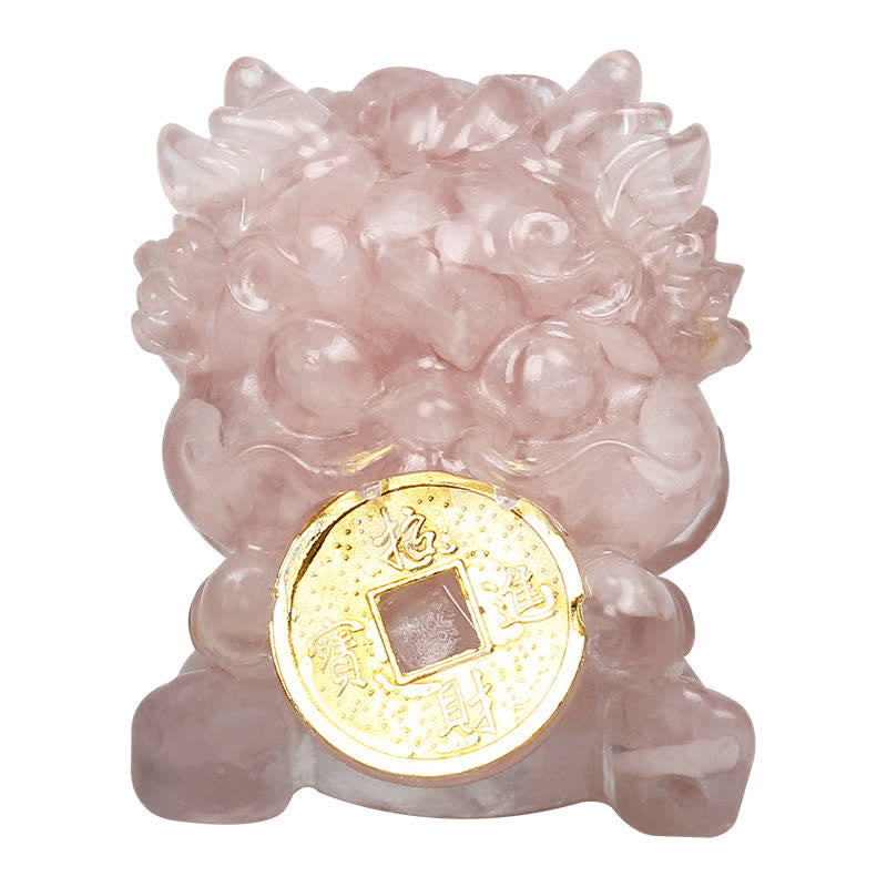 Buddha Stones hechas a mano, moneda de oro PiXiu, cristal Fengshui, energía, fortuna, decoración del hogar