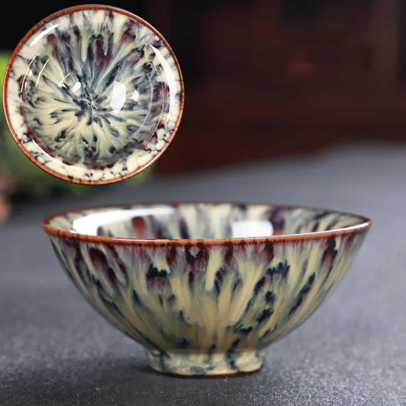 Tazas de té de cerámica coloridas con Buddha Stones para el hogar y la oficina