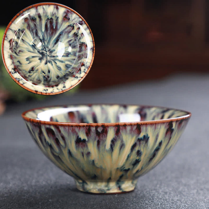 Tazas de té de cerámica coloridas con Buddha Stones para el hogar y la oficina