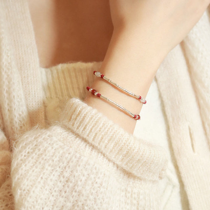 Pulsera trenzada de cuerda de protección de cuentas de ágata blanca de bambú de plata de ley 925 con Buddha Stones - image 10