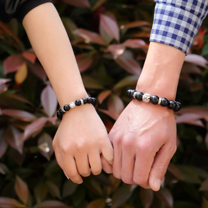 Pulsera de bendición PiXiu de obsidiana arcoíris natural FengShui