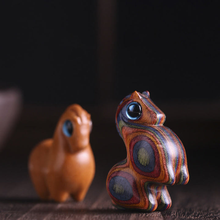 Buddha Stones, hoja pequeña, sándalo rojo, sándalo verde, Mini decoración de protección de caballo de la suerte