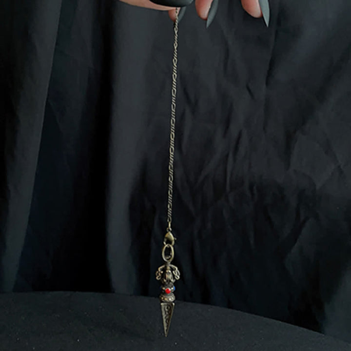Buddha Stones Pentagrama Ojo de Dios Pluma Hamsa Cobre Curación Collar Colgante Péndulo