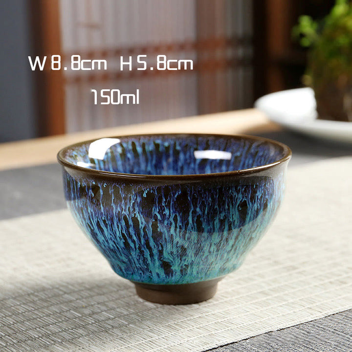 Tazas de té de cerámica multicolor de la ola del océano de la taza de té de las Buddha Stones