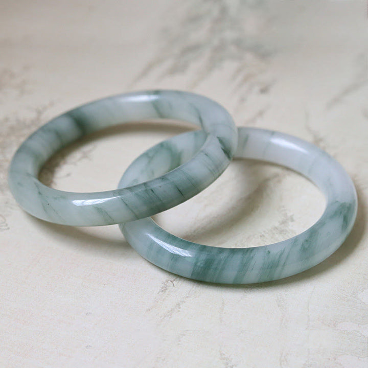 Brazalete de prosperidad de la suerte de jade natural con Buddha Stones