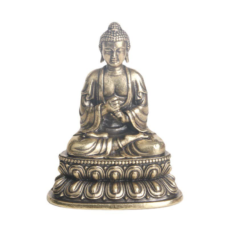 Estatua decorativa de cobre de la serenidad del Buda Tathagata - image 8