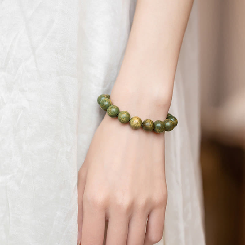 Pulsera de curación calmante de sándalo verde tibetano