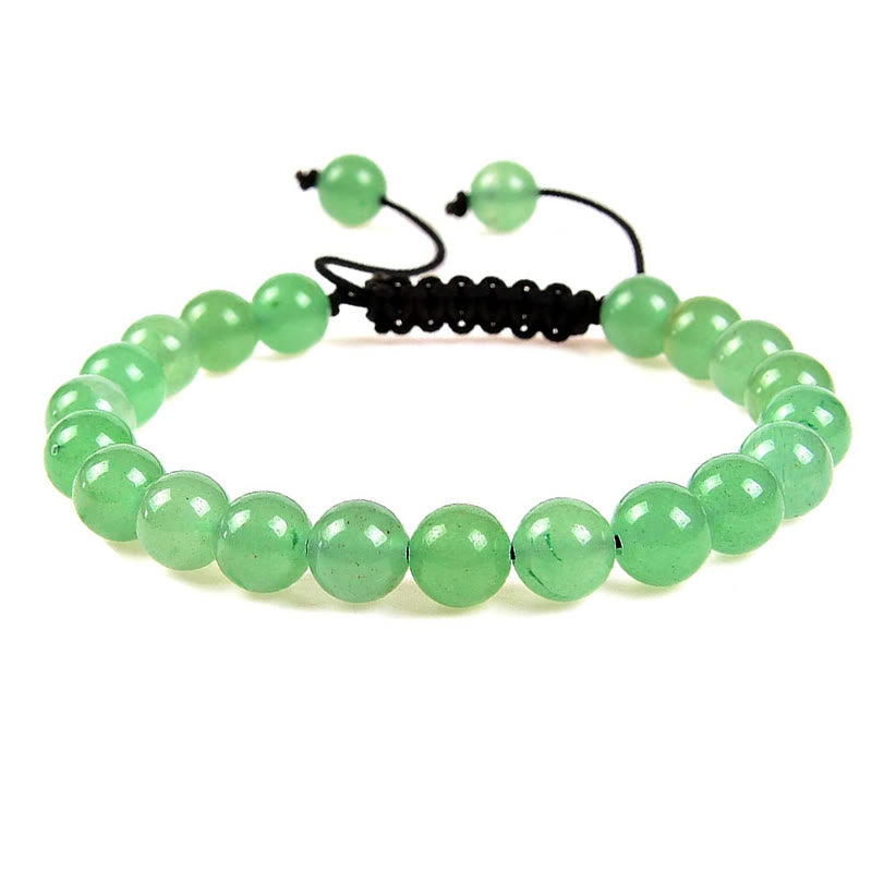 Pulsera de macramé ajustable unisex con cuentas de cristal de piedras preciosas de poder curativo natural de Buddha Stones - Aventurina verde - image 9