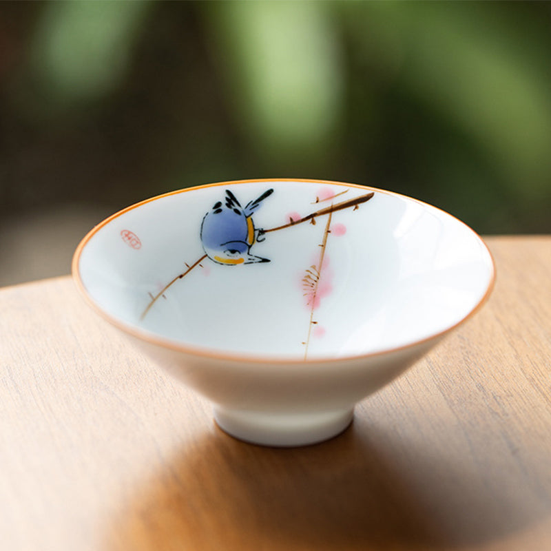 Taza de té de Kung Fu con Buddha Stones, flor de Mandala, pez Koi, pájaro de loto, caquis, 50ml