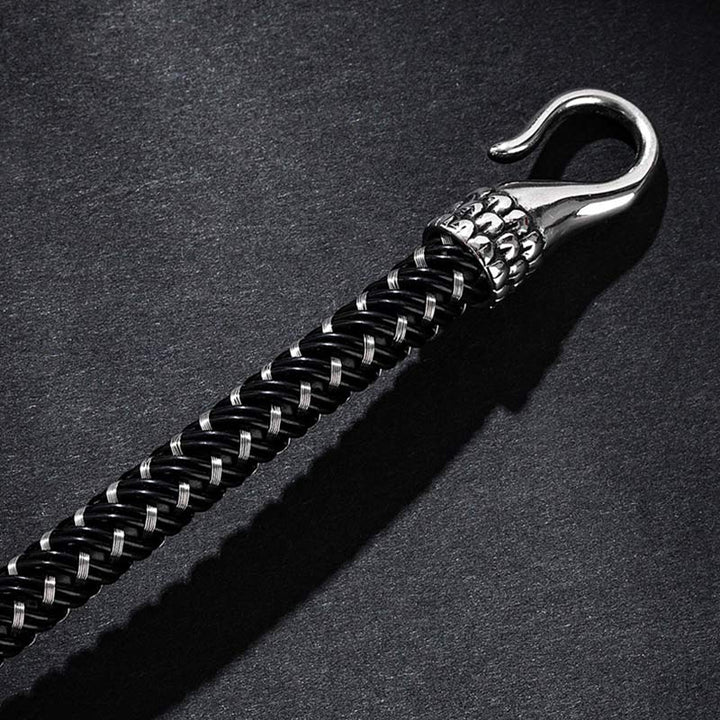 Pulsera de la suerte con protección de acero titanio y dragón de Buddha Stones - image 10