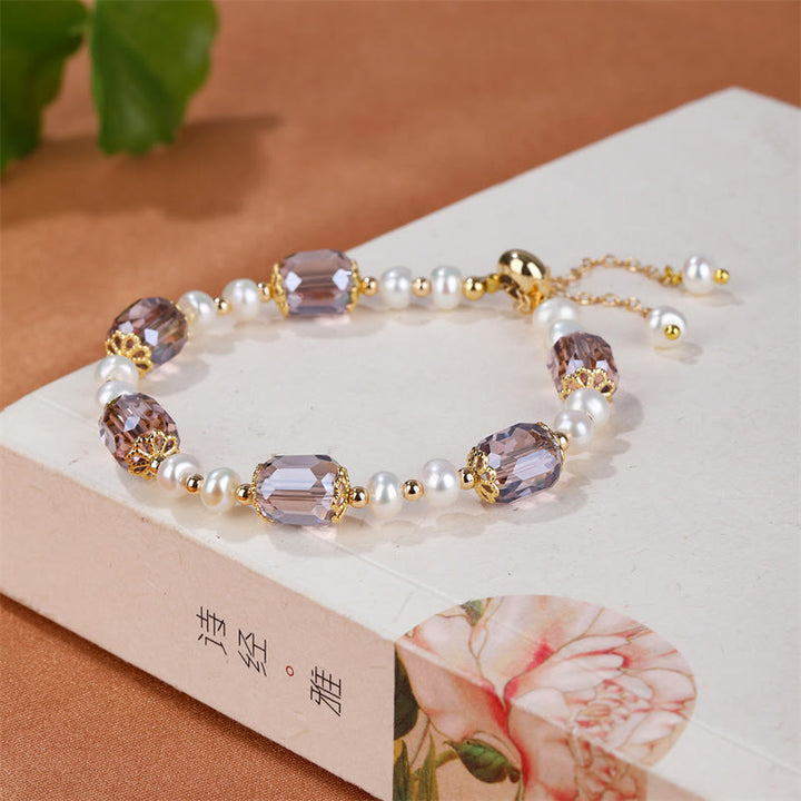 Pulsera de cadena curativa de paz con perlas de amatista natural y Buddha Stones