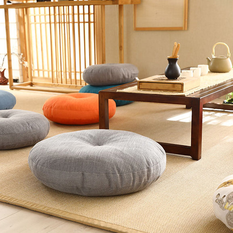 Cojín de asiento de meditación de lino con diseño Simple de loto, decoración para el hogar y la sala de estar - image 4