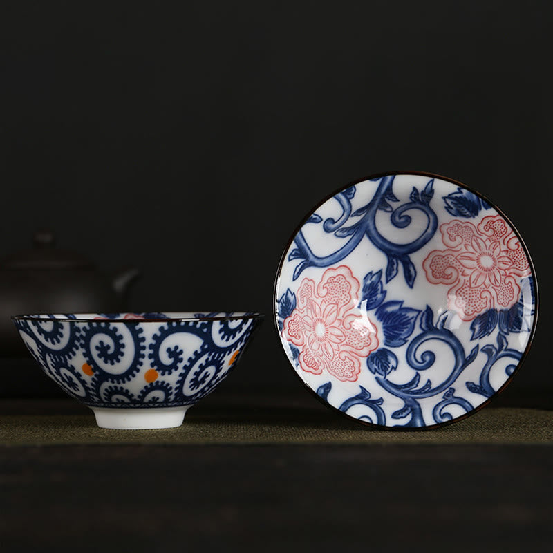 Taza de té de Buddha Stones, flores, carácter Fu, montañas, loto, flores de cerezo, taza de té de Kung Fu