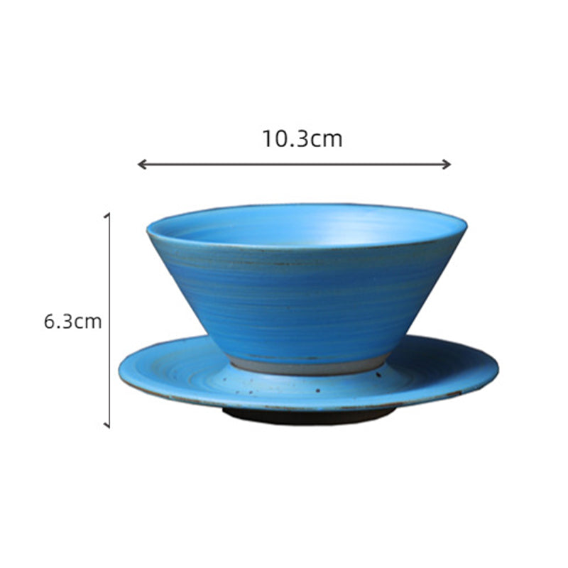 Taza de café de cerámica con diseño de planeta de Buddha Stones, taza de café y té de cerámica rugosa con platillo