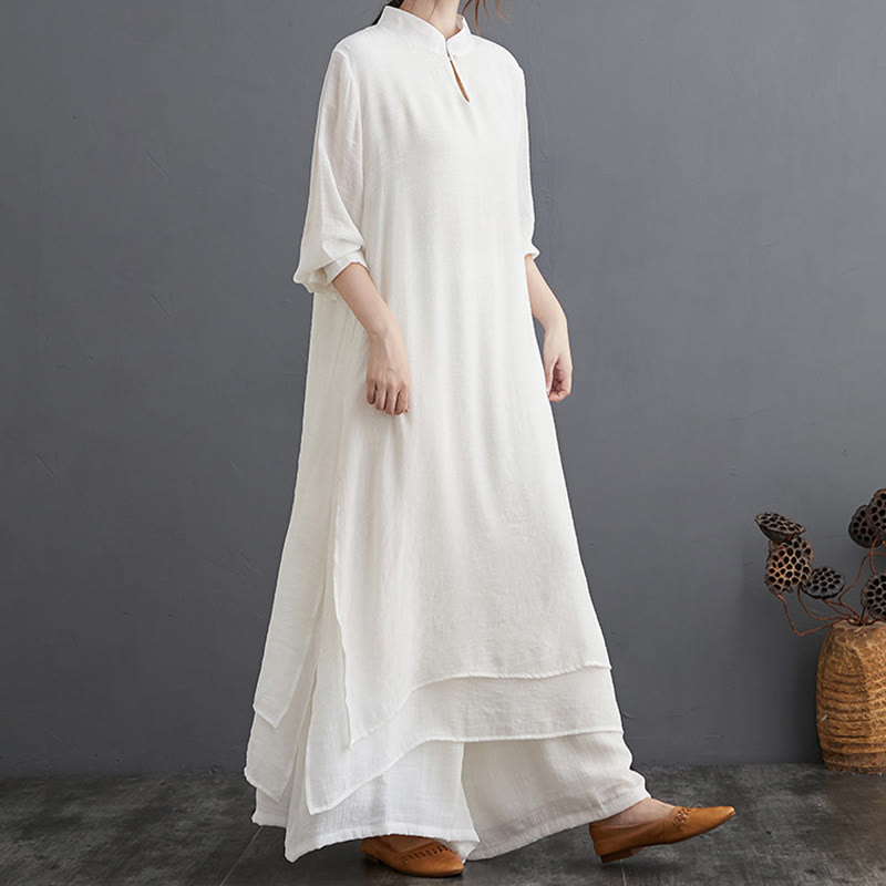 Conjunto de ropa para mujer con estampado sencillo de Buddha Stones para meditación, oración, práctica espiritual zen y yoga. - Conjunto blanco (camiseta y pantalón) - US12, UK/AU16, EU44 (2XL) - image 18