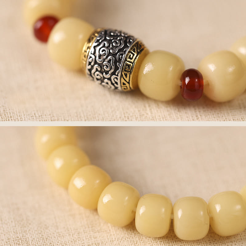 Pulsera de paz con cuentas de carácter Fu de nube auspiciosa de semillas Bodhi de Buddha Stones