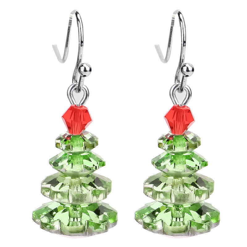 Pendientes colgantes curativos de paz con amatista y árbol de Navidad con varios cristales