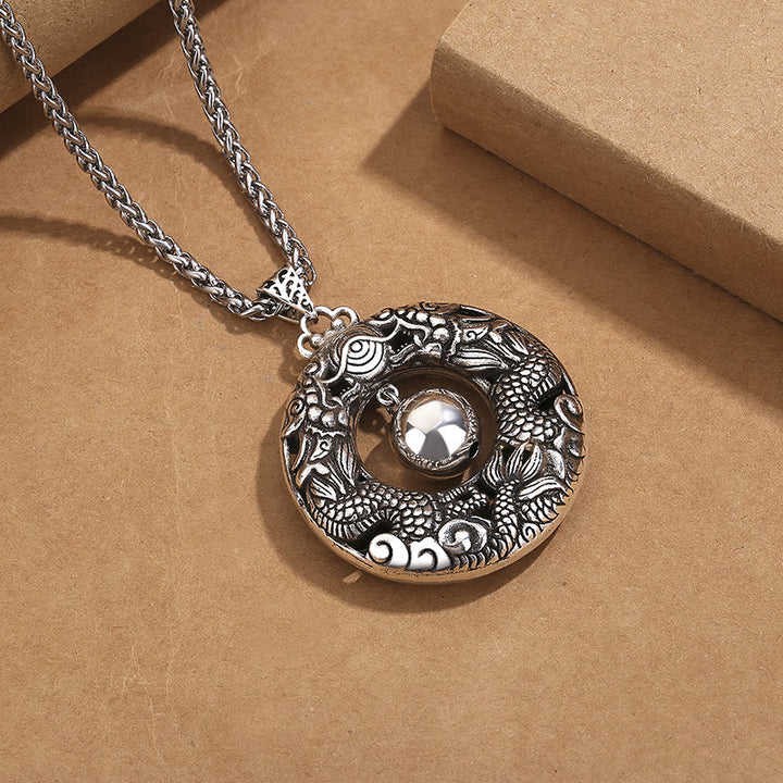 Colgante de collar de protección de cobre con cuentas de juego de dragón doble con Buddha Stones - image 3