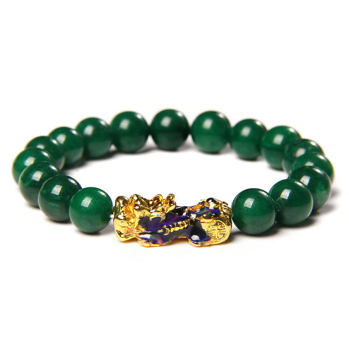 Pulsera de protección de la abundancia de jade Pixiu de Buddha Stones