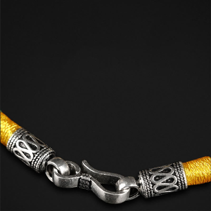 Buddha Stones Tíbet 999 oro Om Mani Padme Hum pulsera de la suerte hecha a mano con ocho hilos y nudo de la paz - image 9