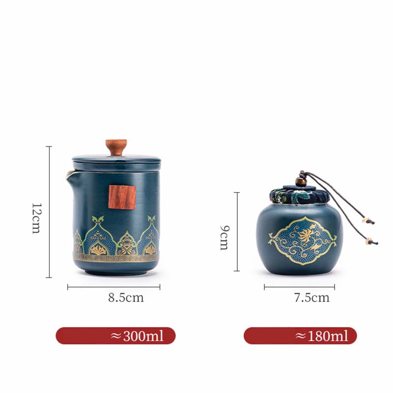 Tetera de cerámica de Gongfu chino con flores de Buddha Stones , bolsa portátil para juego de té de viaje al aire libre